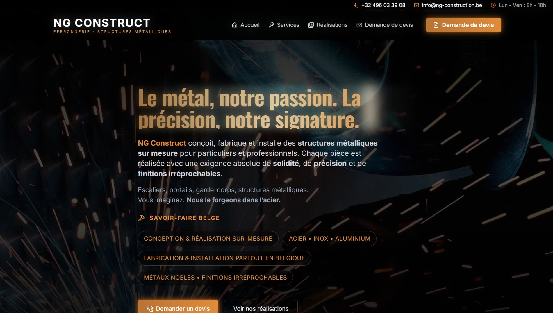 Aperçu du projet NG Construction